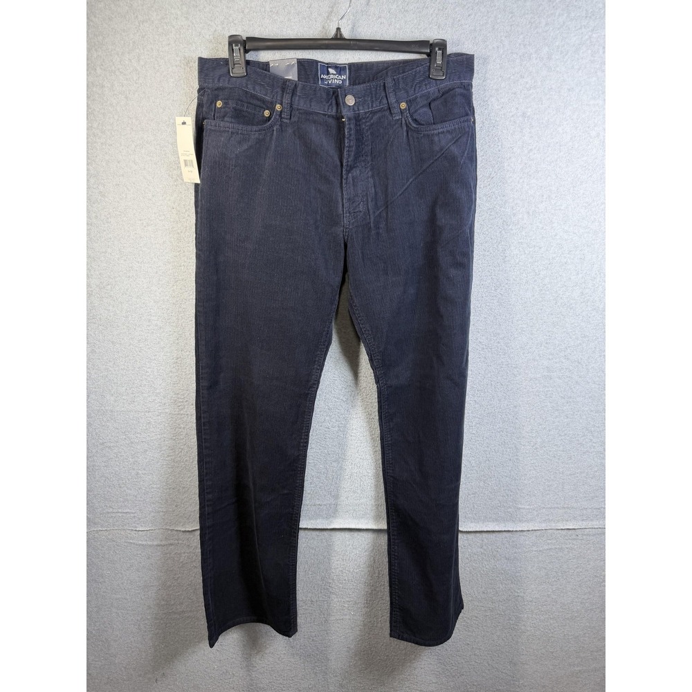 American Living Pants Mens 34x32 Navy Blue Corduroy 5 Pocket Casual Fall 2011